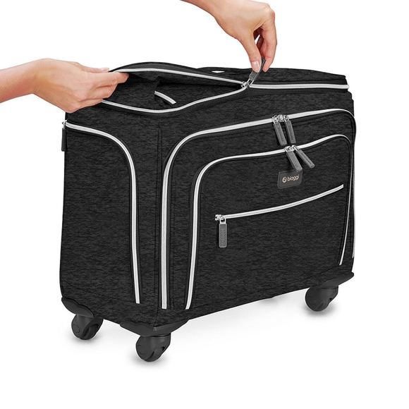 Biaggi Lift Off! Expandable Carry-On to Check-In Rolling Luggage Black - Picture 2 of 7